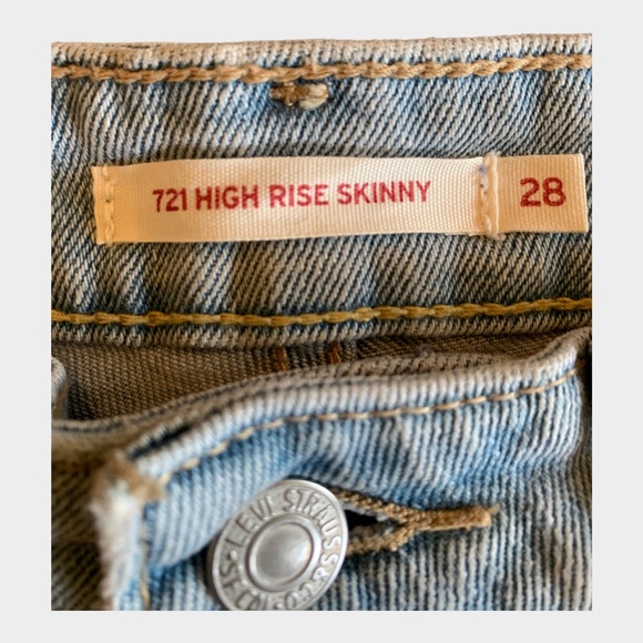LEVIS 721 High Rise Skinny Jeans Size 28 - Picture 6 of 11